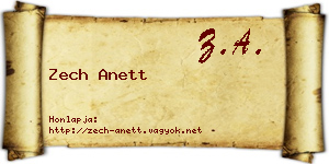 Zech Anett névjegykártya